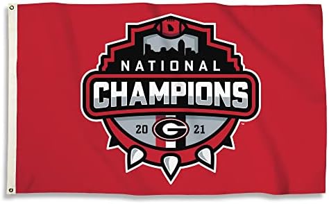 BSI Products, Inc. - Red Georgia Bulldogs 2021 Campionatul Național 3 -Flag 3 ”cu Grommets de metal greoi - 3inch x 5inch