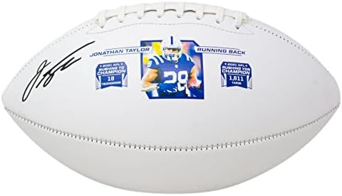 Jonathan Taylor a semnat Indianapolis Colts White Stat Logo Fanatics Fanatics - fotbal autografat