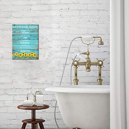 Reguli de baie decor perete de floarea soarelui pânză de perete arta galben -floarea soarelui poze cu pânză imprimeuri pentru