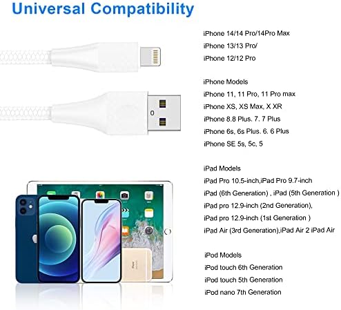10ft iPhone încărcător cablu Apple MFi certificate 10 picior 3pack fulger Cablu de încărcare pentru iPhone 13/12/11 Pro / X