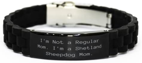 Inspirați Shetland Sheepdog Black Glidelock Brățară, nu sunt o mamă obișnuită. Sunt un cadou amuzant pentru prieteni, rase
