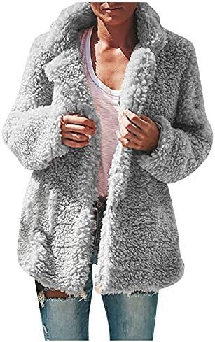 Fragarn pentru femei jacheta ușoară pentru femei casual casual reverul liber cu mânecă lungă cu mânecă lungă haină de pulover
