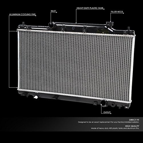 ADN Motoring OEM-RA-2574 1-rând Fabrica stil aluminiu Core radiator de răcire compatibil cu 02-05 Civic Si 2.0 L, 25-15/16