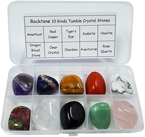 Rocktone 10 Chakra pietre Tumbled lustruit pietre cristal vindecare pietre buzunar pietre pentru Wicca,Reiki,vindecare, decoratiuni