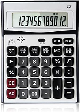 XWWDP 12 cifre Calculatorul de vorbire cu ecran mare Calculator de pronunție umană real Calculatorul panoului de matel fără