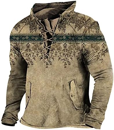 Tricouri pentru bărbați Aztec occidental plus topuri de dimensiuni Pullover Ethnic Mens Tricouri grafice Hansoare