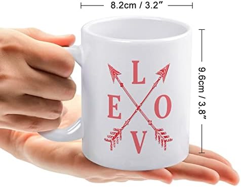 Dragoste săgeată imprimare Cana cafea Tumbler ceramice ceai ceașcă amuzant cadou pentru birou acasă femei bărbați 11 Oz