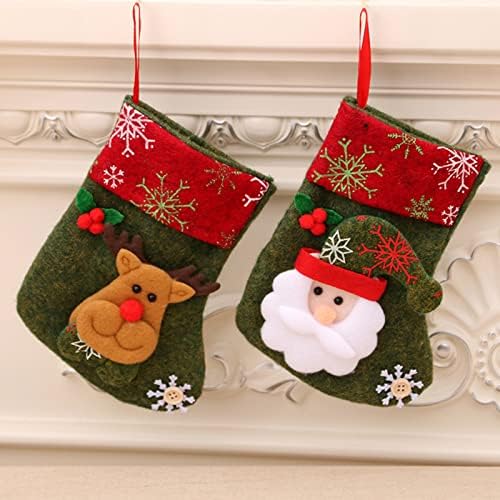 Set de zoofox de 12 mini ciorapi de Crăciun, ciorapi clasice de Crăciun, Moș Crăciun, om de zăpadă, reni, personaj de Crăciun