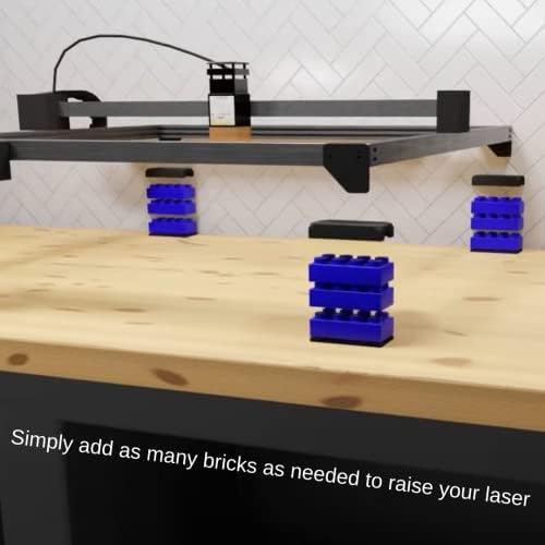 King Gubby Stackable Laser Gravor Picioare - Ridicați -vă Laser Master 2 Pro folosind cărămizi stivuibile pentru copii populare