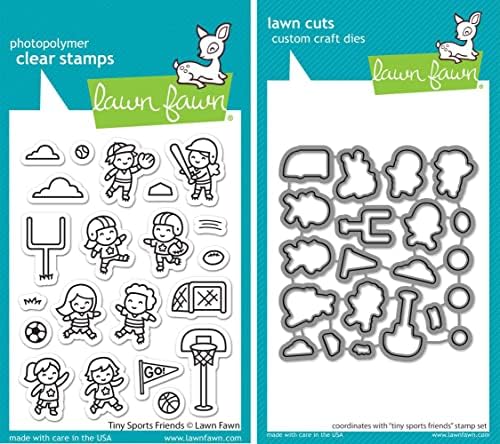 Lawn Fawn - Tiny Sports Friends - Stamps Set and Dies Set - 2 Item Bundle