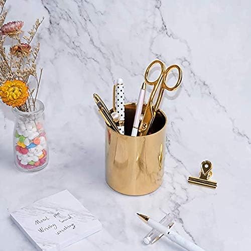Fabric de cupru din aur multibey set suport pentru creion pentru creion foarfece de artizanat cu vase mici vase de aur galben accesorii de birou accesorii organizator