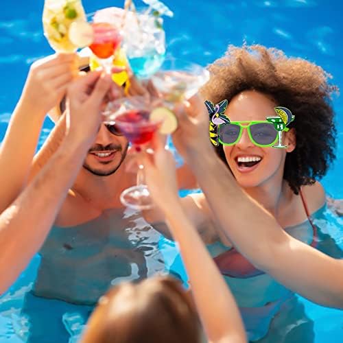 SETHOUS Luau Petrecere Ochelari de Soare, 6 pachete amuzant ochelari de soare, petrecere Ochelari de soare pentru adulți, plaja