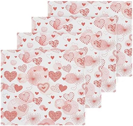 Kigai Valentine's Day Love Wash Sot Set de 2, 12 x 12 inch Bumbac pentru copii Washclots extrem de absorbant și moale cu senzație