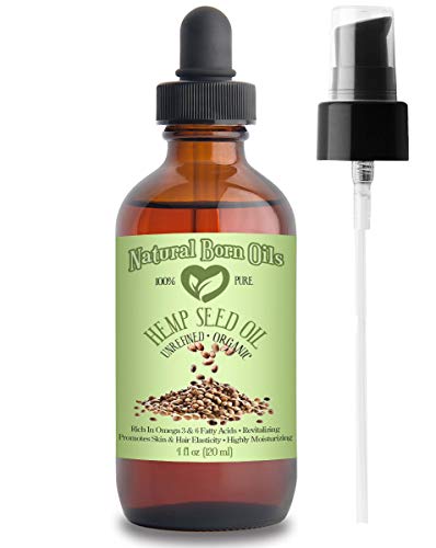 Natural Born Oils Ulei De Semințe De Cânepă. 2 uncii. Pur și Natural, Organic, hidratant pentru piele și păr cu acizi