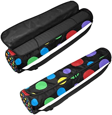 Yoga Mat Bag Carrier cu curea de umăr reglabilă, exercițiu Yoga Mat Carry Bag pentru femei bărbați Model de puncte colorate