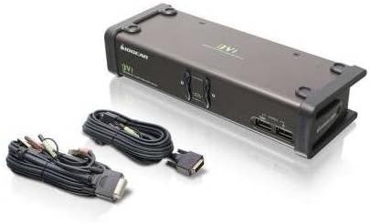 IOGEAR gcs1102 comutator USB kvm cu 2 porturi cu cabluri dvi-I & amp; 2x6ft include comutator USB audio