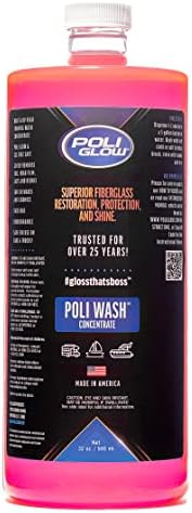 Poli Glow Poli Wash - SOAP de spumare a bărcii concentrate și RV, pah neutru, seif, barcă și RV, sigur pentru acoperiri ceramice,