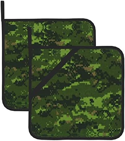 Green Army Digital Camouflage Poltatoare pentru vase pentru cuptor de bucătărie set 2 bucăți mașini lavabile rezistente la