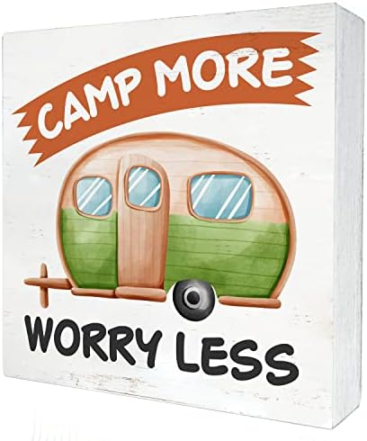 Camping Camp mai multe griji mai puțin lemn caseta semn Home Decor Rustic Camping RV lemn caseta semn bloc placa pentru perete