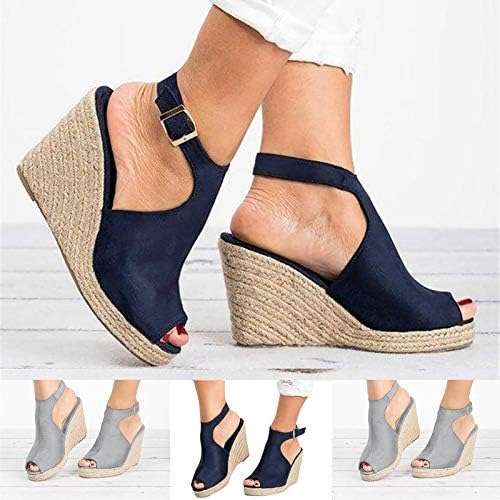 Sandale pentru femei Rvidbe pentru femei Dimensiune 8, pentru femei Echine Platform de vară Panouri Sandale groase cu tocuri
