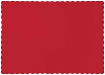 Creative Converting Hârtie margini scalpate Placemats, 9.45 x 13.25, roșu clasic