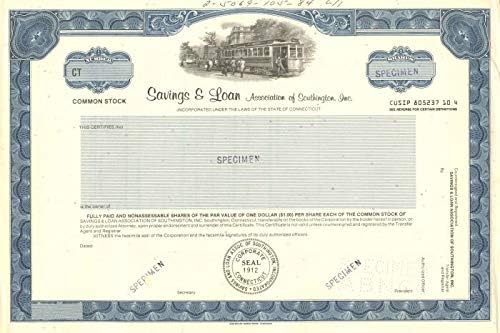 Asociația de economii și împrumuturi din Southington, Inc. - Certificat De Stoc