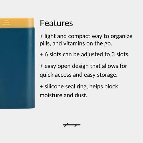 PALO Pill Box Case pentru pastile, vitamine și suplimente Design Compact și Modern cu compartimente 6/3 rezistent la apă se