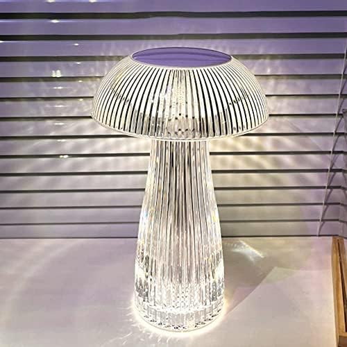 Mokito 16 culori lampă de ciuperci, lampă de masă de cristal care atinge control lampă de cristal de trandafiri, decor de ciuperci