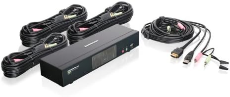 IOGEAR 4 porturi HDMI multimedia KVM comutator cu Audio, USB 2.0 Hub și HDMI KVM w / Set complet de cabluri,