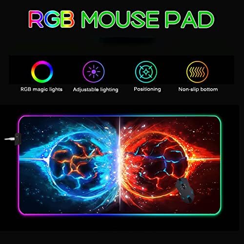 Mouse pad artă abstractă RGB Mouse Pad Accesorii pentru jocuri computer Mousepad mare Backlit LED Gamer tastatură Mat pentru