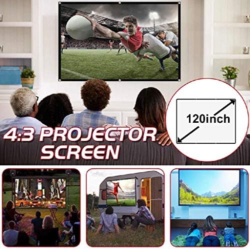 QFWCJ 4: 3 design pliabil Home Polyester Proiection Screen Film Theatre Teatru în aer liber 84/100/120 Inch Ecran video pentru
