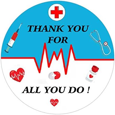Lucrătorii din domeniul sănătății vă mulțumesc autocolant, 1.5 Inch mulțumesc lucrătorilor din domeniul sănătății etichete