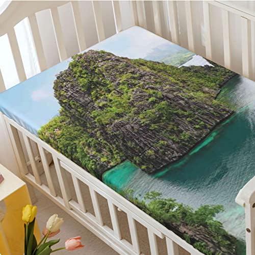 Insulă tematice montate mini pat de copil foi, portabil mini pat de copil foi de saltea pat-mare pentru băiat sau fată cameră