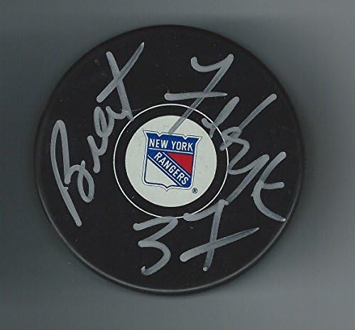 Brent Fedyk a semnat pucul New York Rangers - pucuri NHL cu autograf