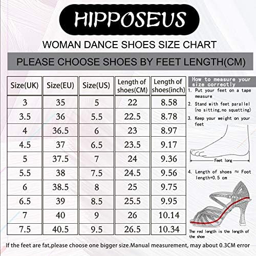 Pantofi clasici de dans latin hipose de la Hiposeus cu sandale de performanță pentru petreceri cu curele T, Model 217