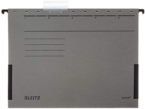 Leitz Alpha 19863085 fișiere de suspensie cârlige laterale din PAL colorate pachet gri de 5