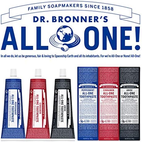 Dr. Bronner ' s-pastă de dinți All-One-70% ingrediente organice, naturale și eficiente, fără fluor, fără SLS, ajută la împrospătarea