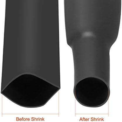 Uxcell tubul de micșorare termic, 12mm dia 19mm lățime plată 2: 1 încălzire a micșoratului cablu manșon de încălzire tub 1m