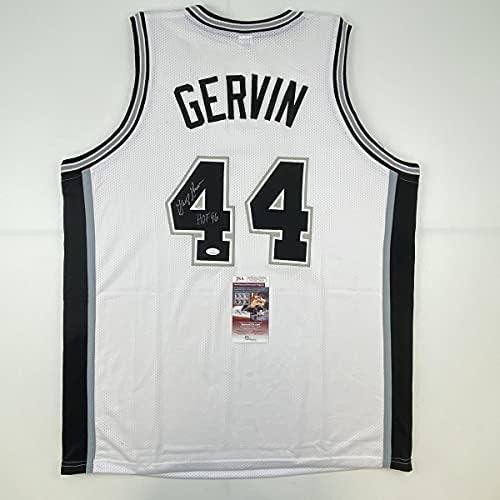 Autograf/semnat George Gervin HOF 96 San Antonio White Basketball Jersey JSA COA