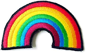 Logo -ul de desene animate curcubeu mândrie gay lesbiană steagul curcubeu brodat Cusut pe fier pe plasture pentru rucsacuri
