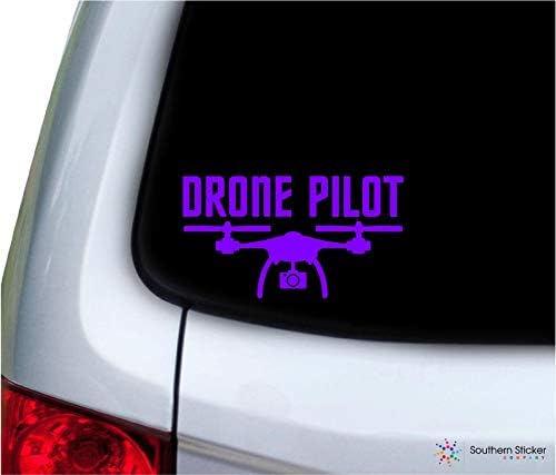 Southern Sticker Company Drone Pilot Pilot Text Drone 7x3,8 inci Dimensiune vehicul aerian UAV Decal Vinil Laptop Caminar auto