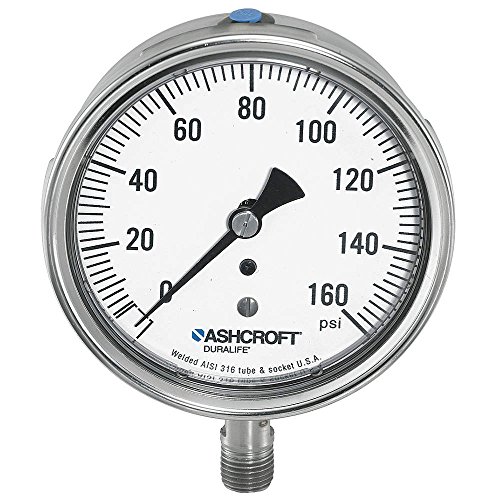Ashcroft 1009swl2.5 0 până la 60 psi, calibru de înaltă precizie de 2 1/2 , conexiune de jos