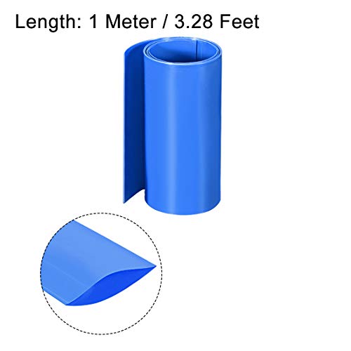 UXCELL PVC Tub de încălzire termic 95mm înveliș cu lățime plană pentru strat dual 1 metru albastru