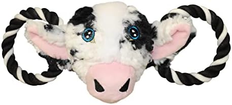 Jolly Pets Jolly Tug-A-Mal Cow Tug/Squeak Toy, Small