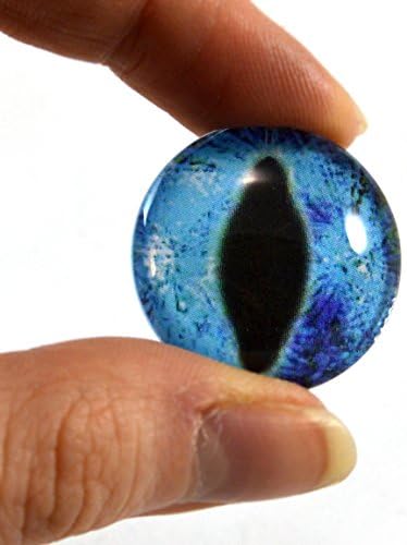 Ochi de sticlă de 25 mm sclipitor albastru dragon sau ochi de pisică pentru sculpturi de taxidermie sau bijuterii care fac