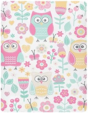 Alaza Cute Owl Animal Flowers cearșafuri pentru pătuț montate cearșaf pentru Băieți Baby Girls Toddler, dimensiune Standard