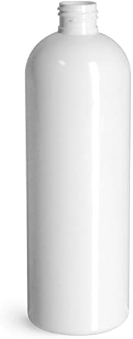 Sticle rotunde de 16 uncii, plastic pentru animale de companie goluri fără reumplere BPA, cu capace alb flip up
