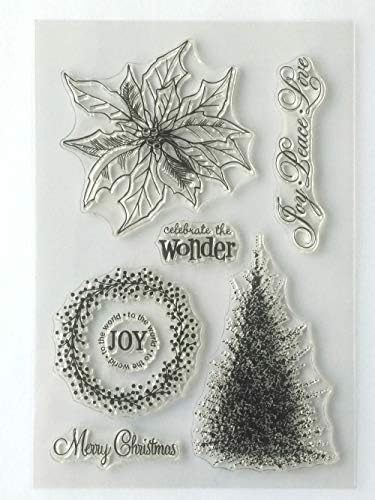 Maguo Christmas Clear Stamps Clear Pine Tree Joy Pacea Pacea pentru hârtie Craft Craft pentru a face decor și scrapbooking