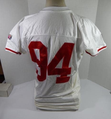1995 San Francisco 49ers Dana Stubblefield 94 Joc emis White Jersey 52 80 - Joc NFL nesemnat folosit tricouri folosite