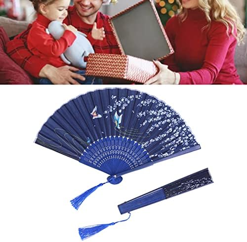 Zerodis Blue Folding Fan, Group Dance Folding Fan fluture fluture fluture flori de cireș Faning Fan Cadoră pentru petrecere